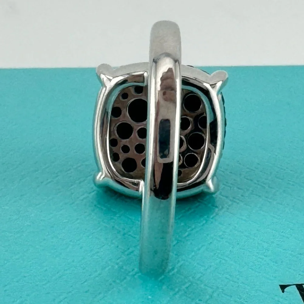 Tiffany & Co. Blue Sapphire Sugar Stack Ring 18k White Gold